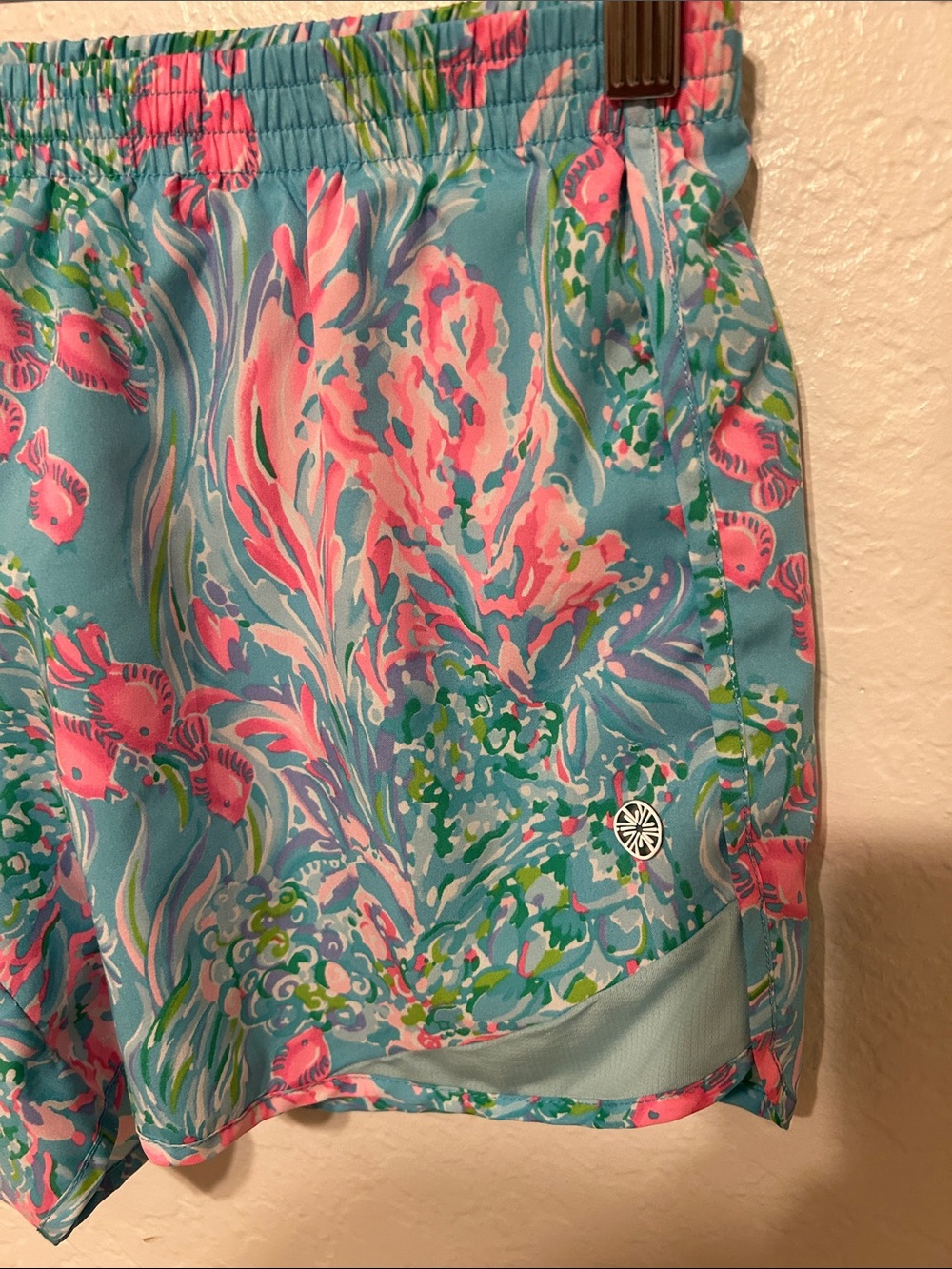 🎼Lilly Pulitzer LUXLETIC athletic ocean trail print elastic waist size M GUC - Picture 3 of 14
